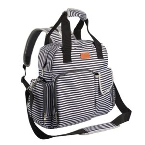 Diaper Bag Backpack for Baby Care, Multi Function Waterproof Insulated and Cooler Tote Travel Backpack with 11 Spacious Pockets (Adjustable Straps, Nappy Bag, Tissue Pocket)
